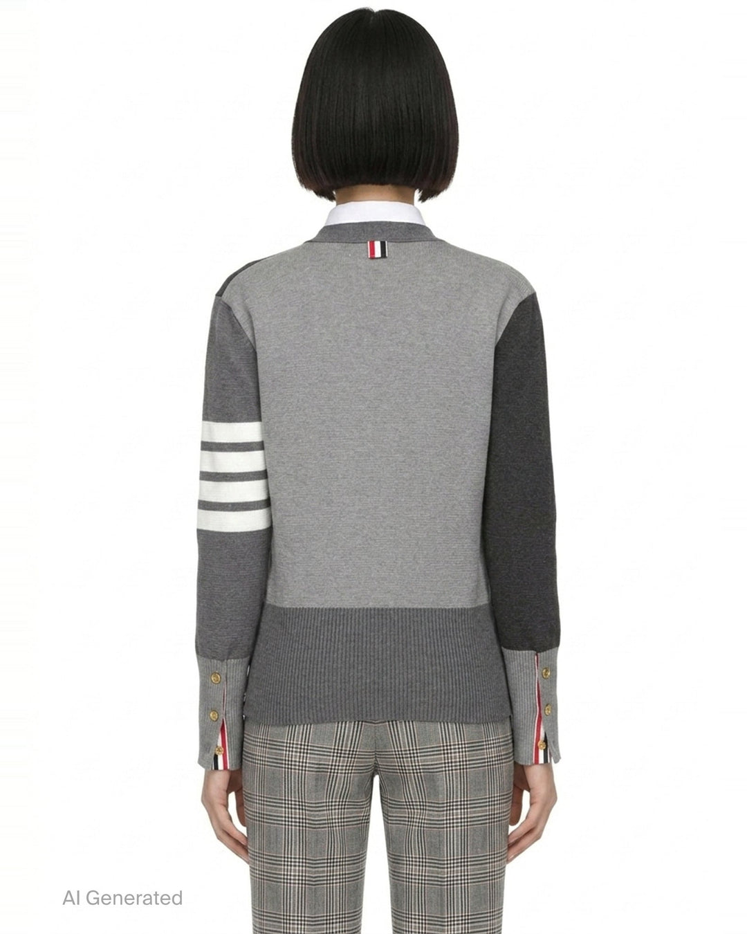 Funmix Crepe 4-Bar Cardigan | Thom Browne | Club21 - back