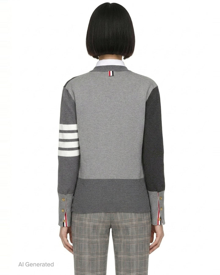Funmix Crepe 4-Bar Cardigan | Thom Browne | Club21 - back