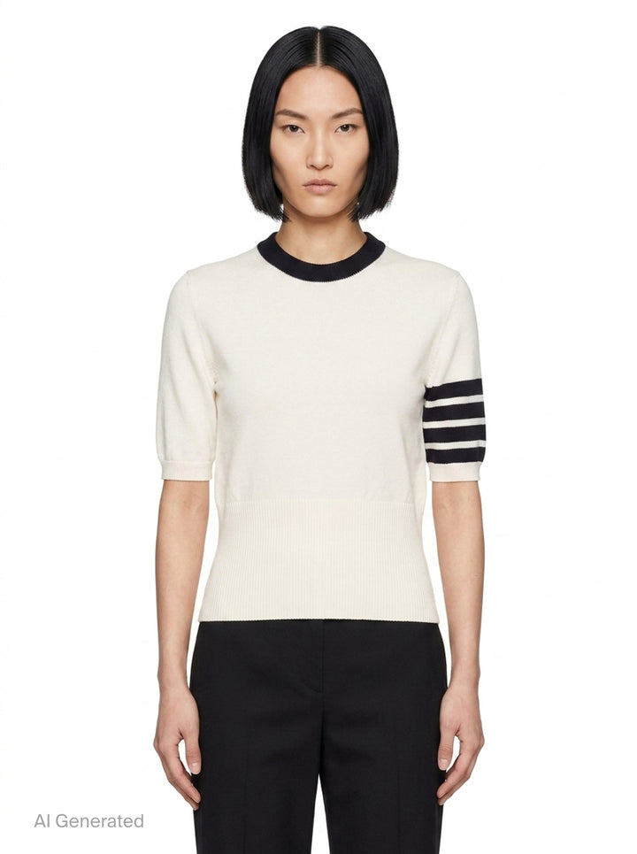 Hector Intarsia Short Sleeve Tee | Thom Browne | Club21 - front
