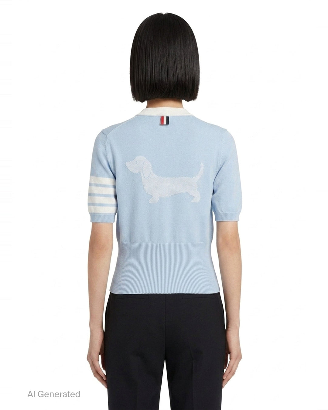 Hector Intarsia Short Sleeve Tee | Thom Browne | Club21 - back