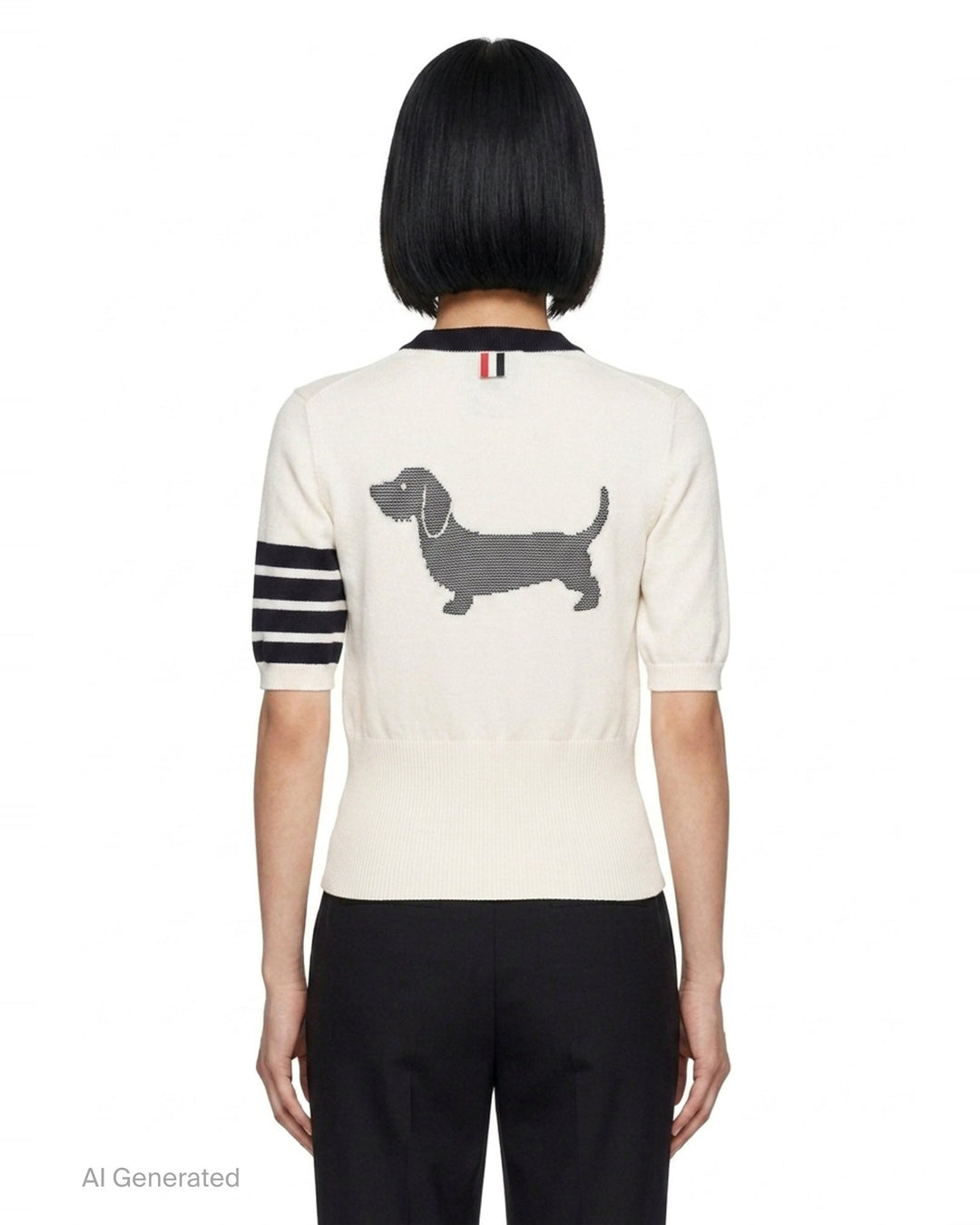 Hector Intarsia Short Sleeve Tee | Thom Browne | Club21 - back
