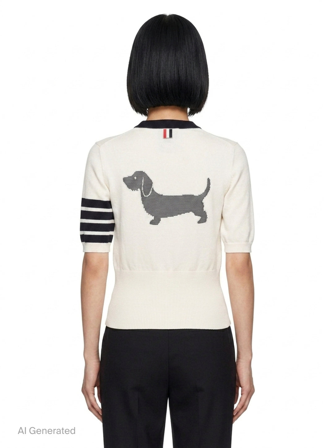 Hector Intarsia Short Sleeve Tee | Thom Browne | Club21 - back
