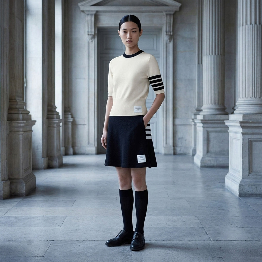 Hector Intarsia Short Sleeve Tee | Thom Browne | Club21 - lifestyle