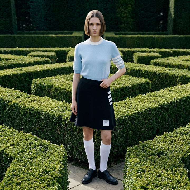 Hector Intarsia Short Sleeve Tee | Thom Browne | Club21 - lifestyle