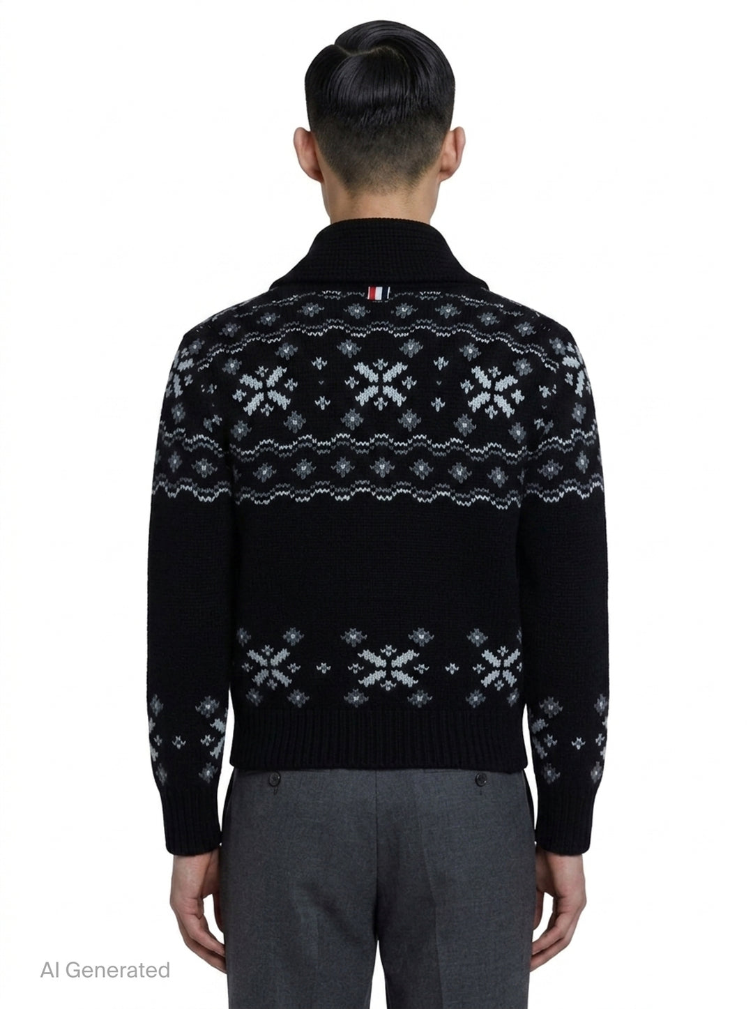 Icelandic Fair Isle Cardigan | Thom Browne | Club21 - back