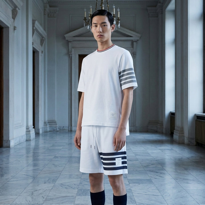 Jersey 4-Bar Short Sleeve Tee | Thom Browne | Club21 - lifestyle