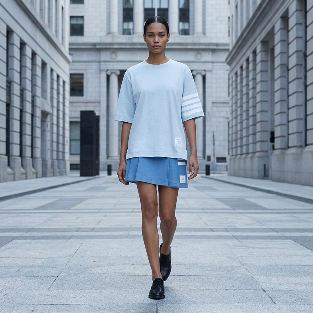 Jersey 4-Bar Short Sleeve Tee | Thom Browne | Club21 - lifestyle