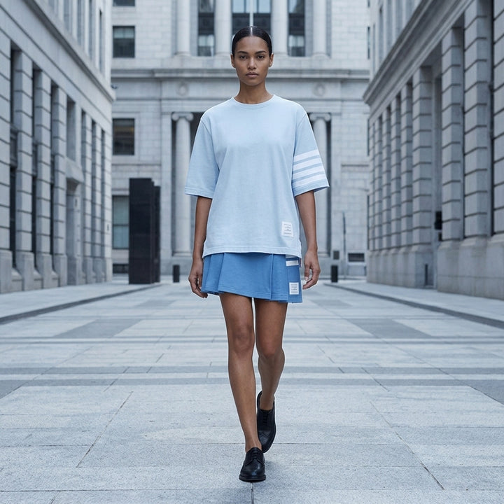Jersey 4-Bar Short Sleeve Tee | Thom Browne | Club21 - lifestyle
