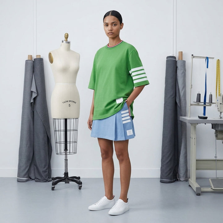Jersey 4-Bar Short Sleeve Tee | Thom Browne | Club21 - lifestyle