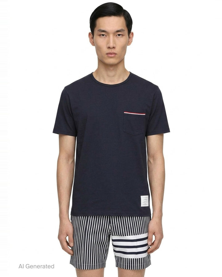 Jersey Pocket T-Shirt | Thom Browne | Club21 - front