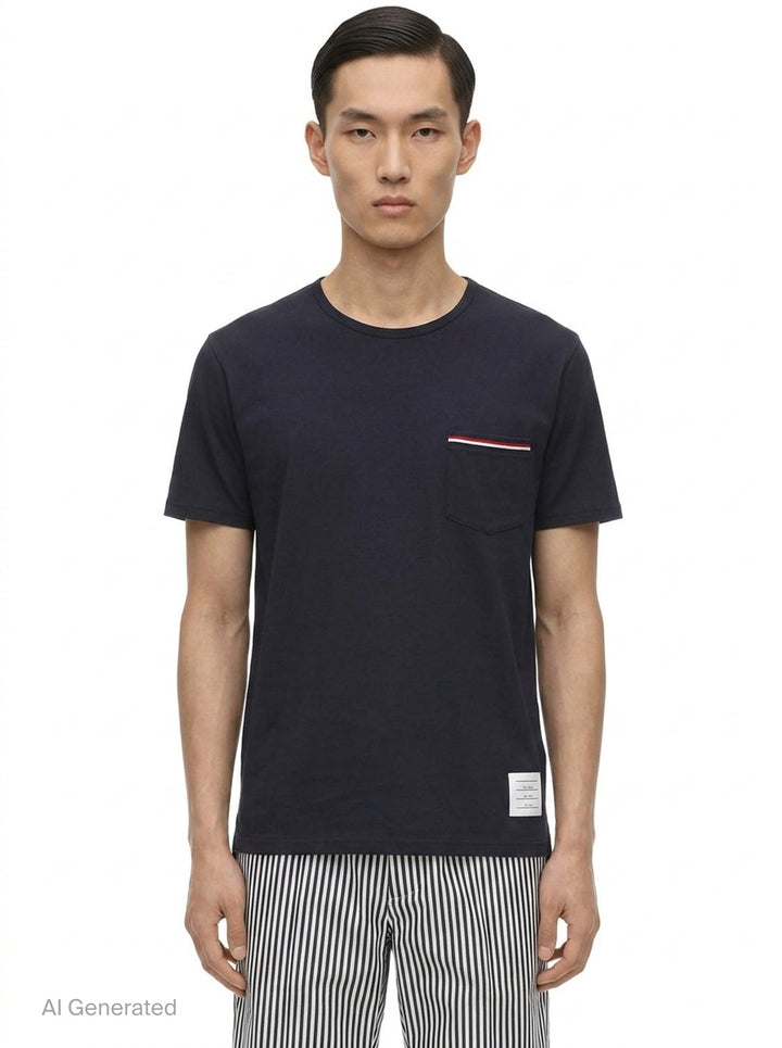 Jersey Pocket Tee | Thom Browne | Club21 - front