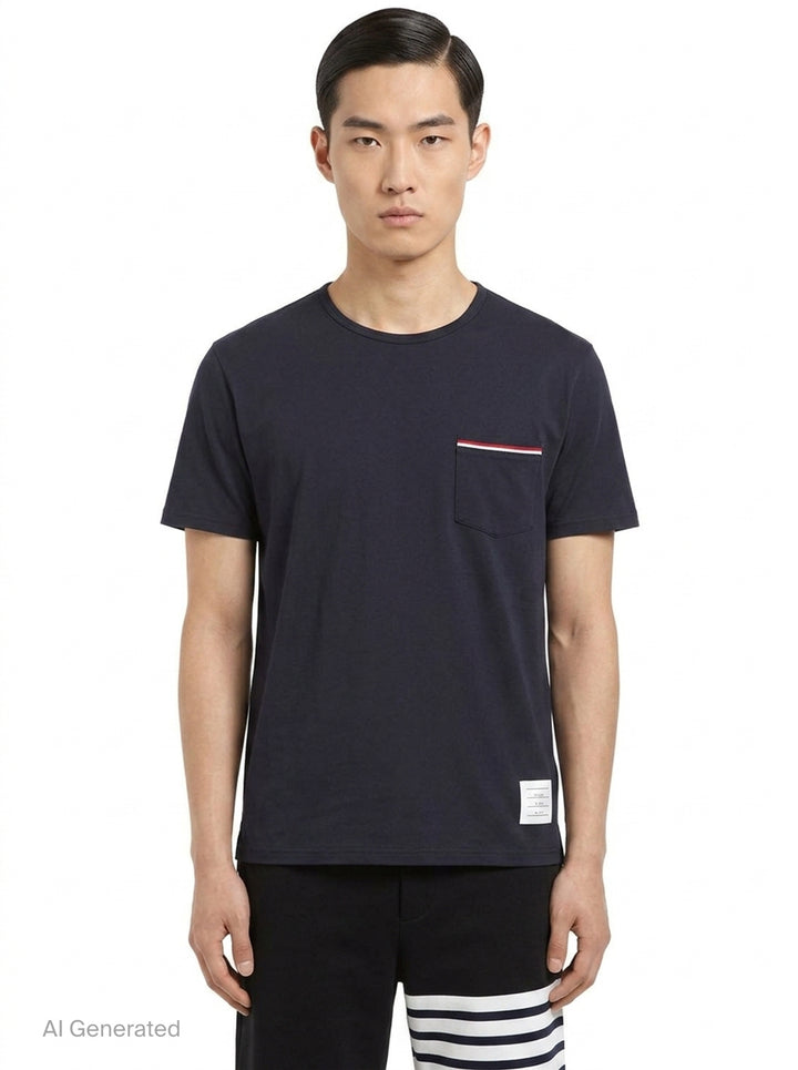 Jersey Pocket Tee | Thom Browne | Club21 - front