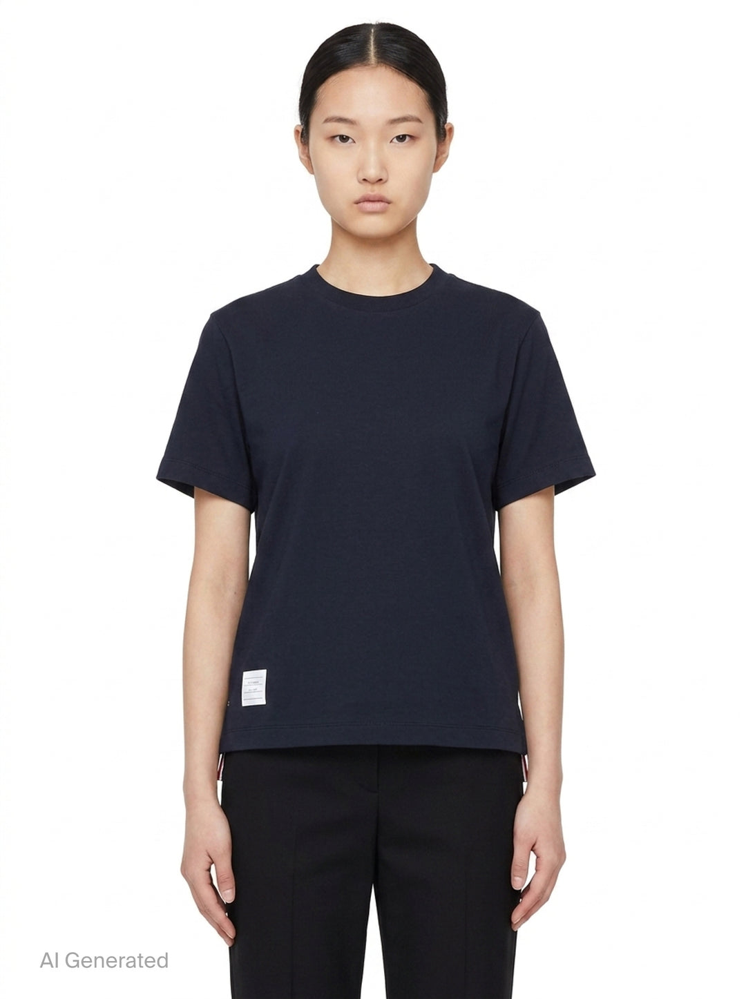 Jersey Relaxed Side Slit Tee | Thom Browne | Club21 - front