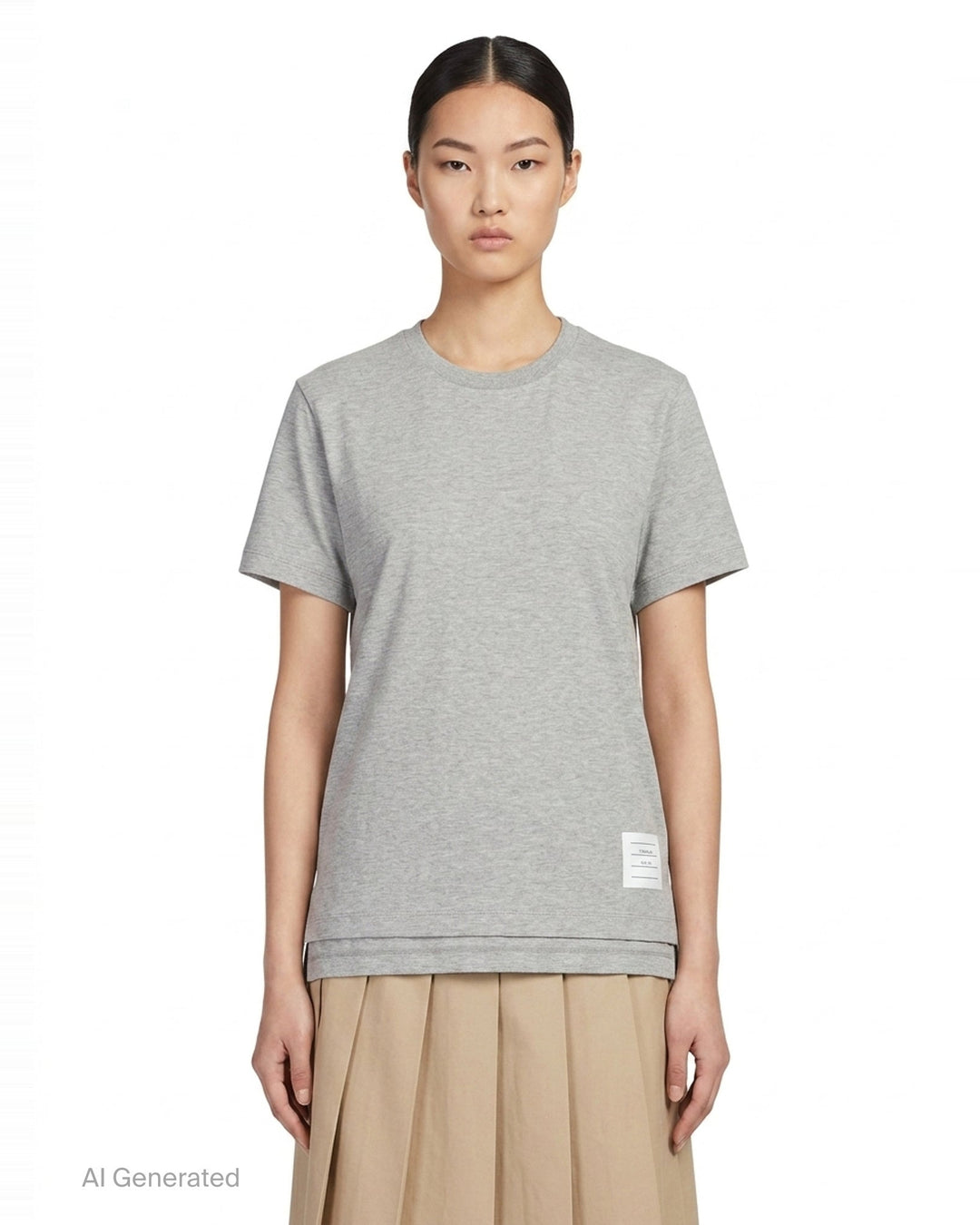 Jersey Relaxed Side Slit Tee | Thom Browne | Club21 - front