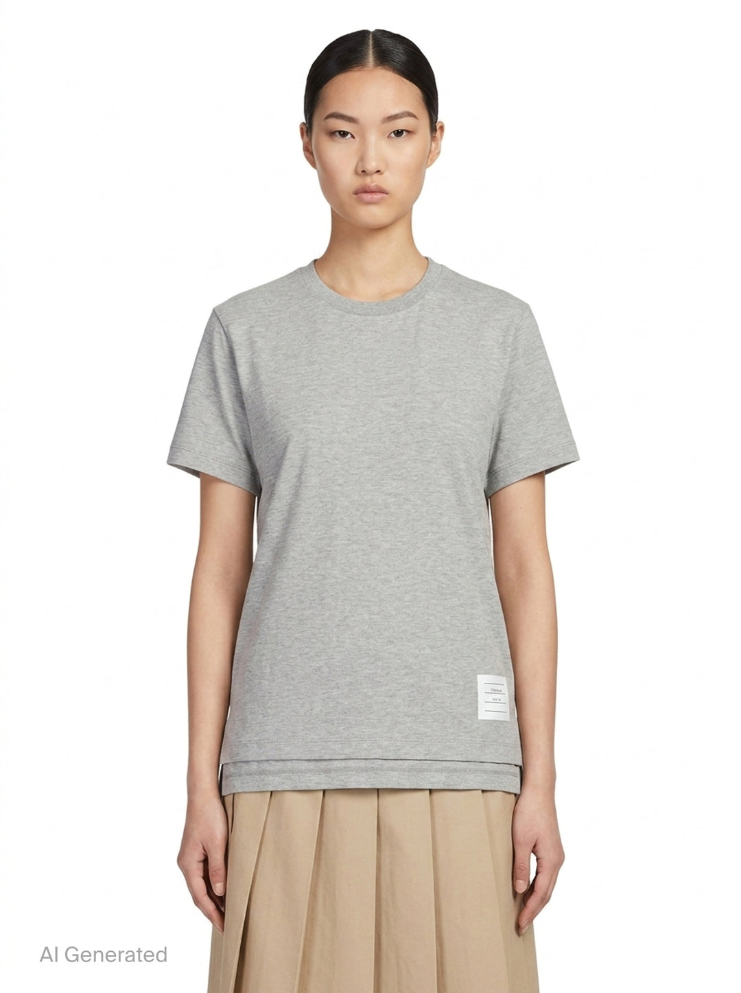 Jersey Relaxed Side Slit Tee | Thom Browne | Club21 - front