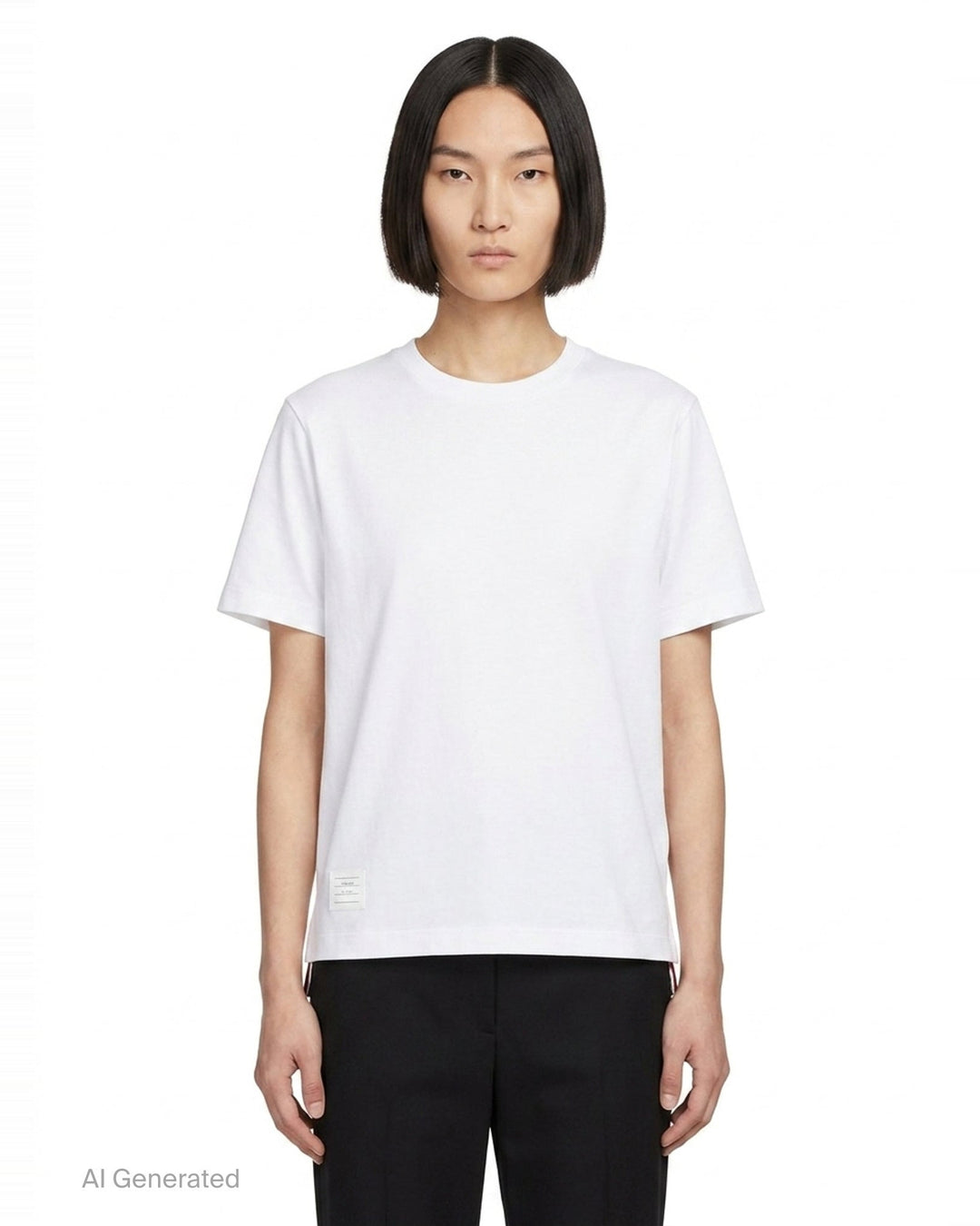 Jersey Relaxed Side Slit Tee | Thom Browne | Club21 - front