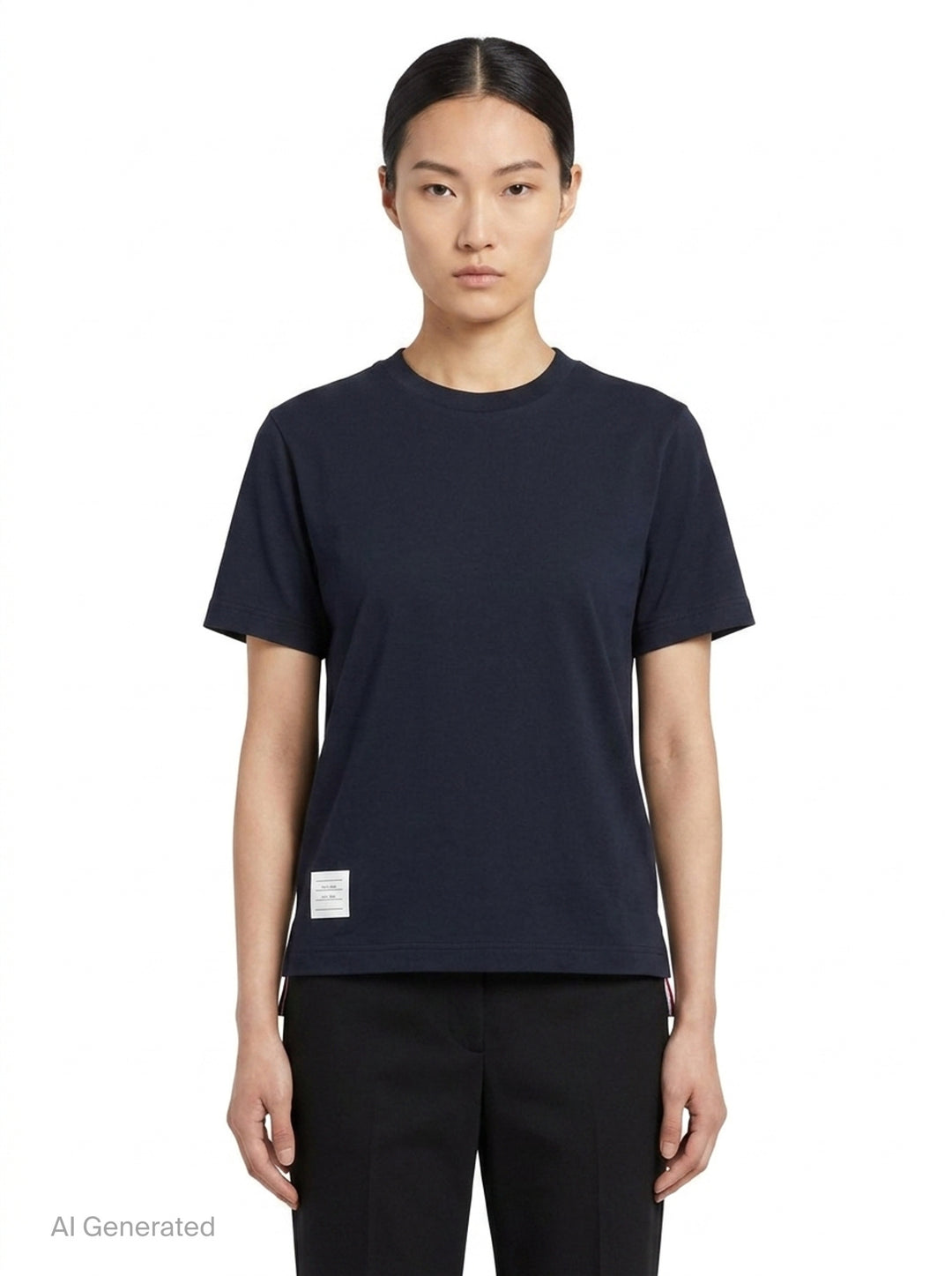 Jersey Relaxed Side Slit Tee | Thom Browne | Club21 - front