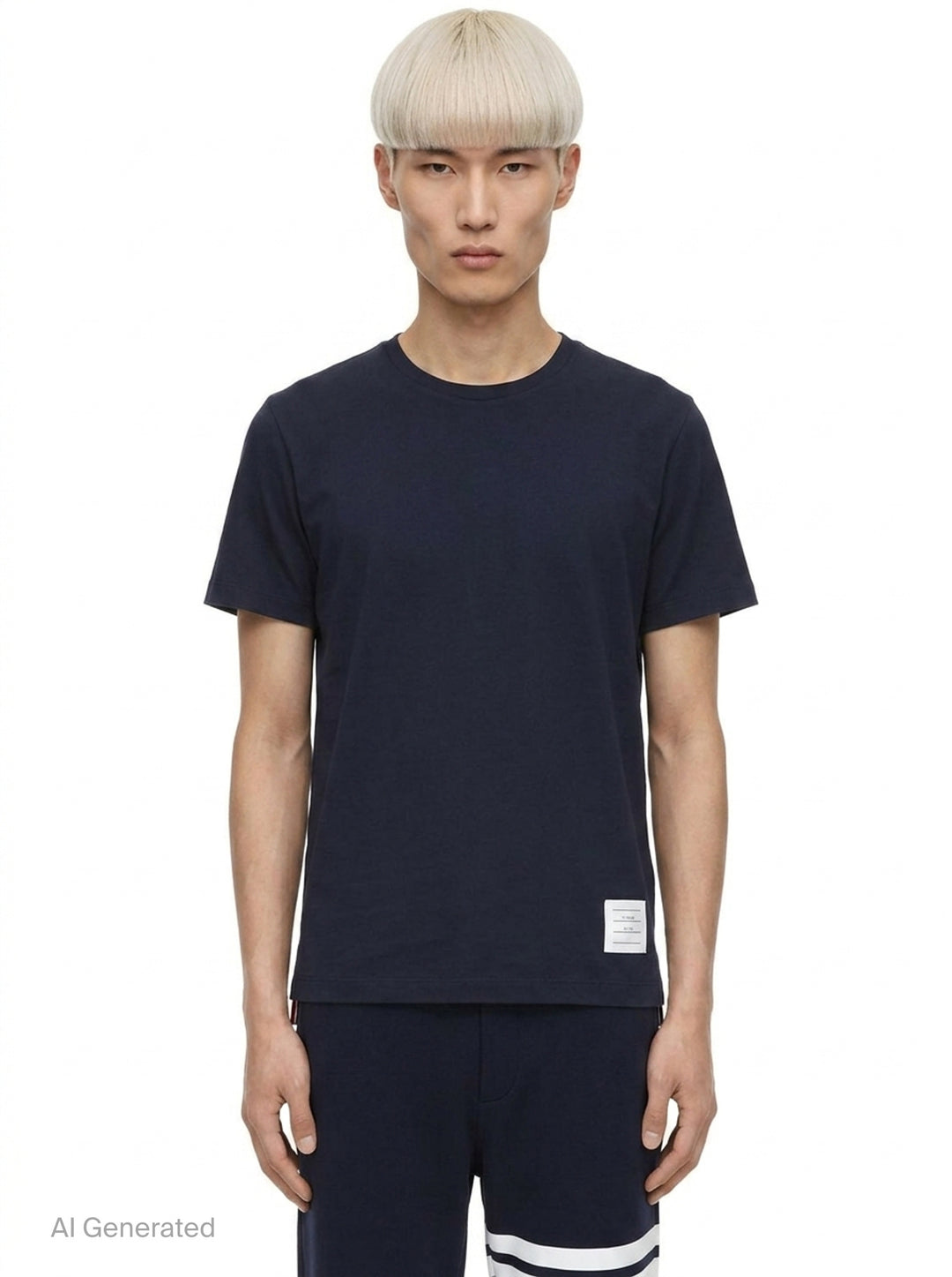 Jersey Relaxed Side Slit Tee | Thom Browne | Club21 - front