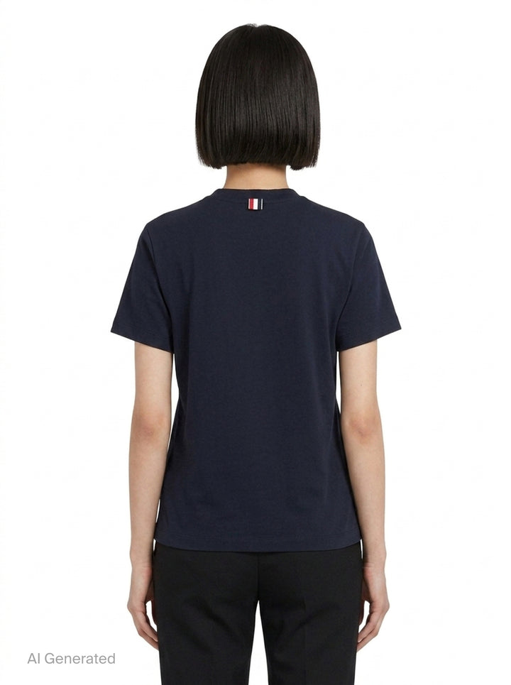 Jersey Relaxed Side Slit Tee | Thom Browne | Club21 - back