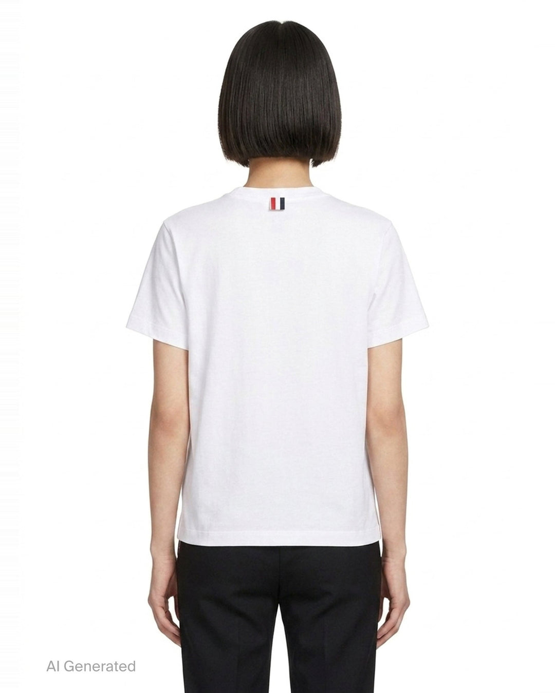 Jersey Relaxed Side Slit Tee | Thom Browne | Club21 - back