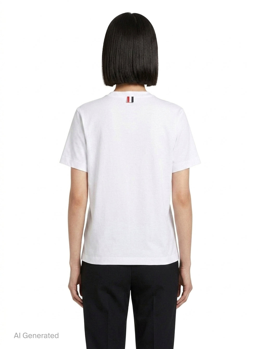 Jersey Relaxed Side Slit Tee | Thom Browne | Club21 - back