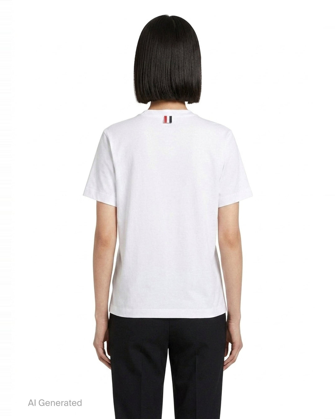 Jersey Relaxed Side Slit Tee | Thom Browne | Club21 - back