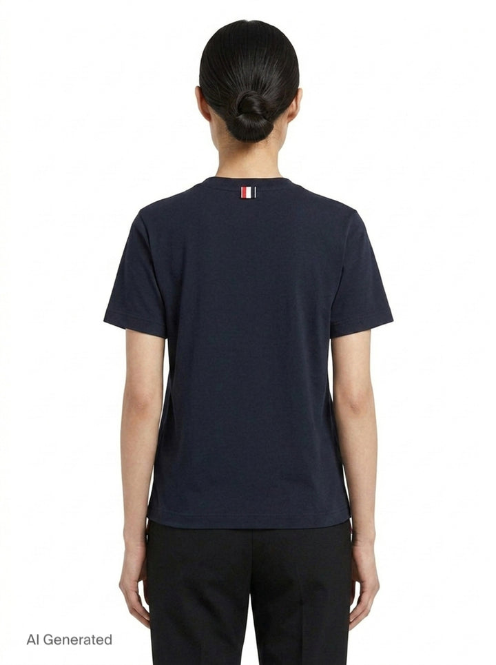 Jersey Relaxed Side Slit Tee | Thom Browne | Club21 - back