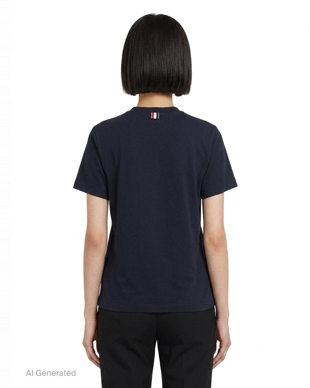 Jersey Relaxed Side Slit Tee | Thom Browne | Club21 - back
