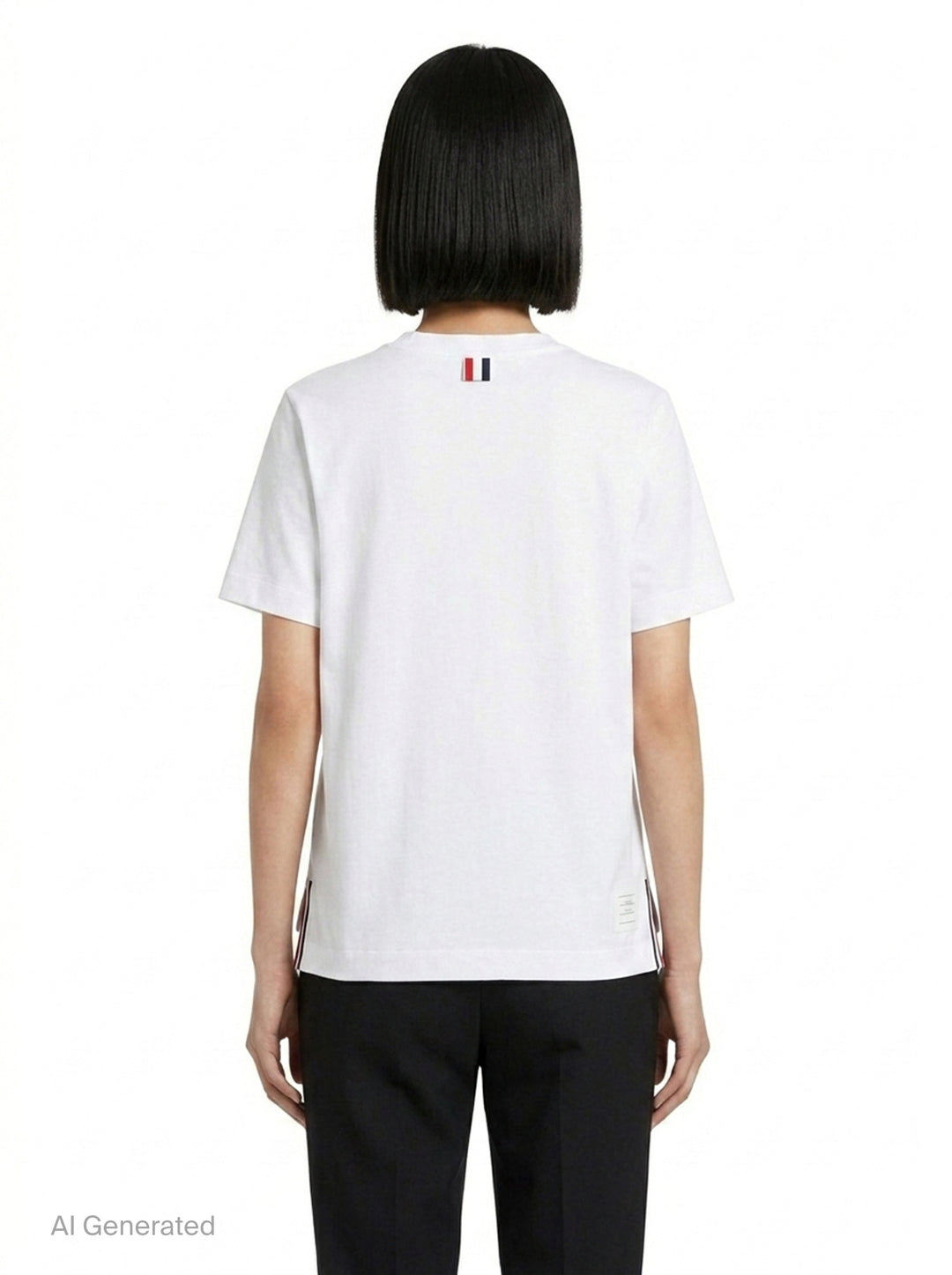 Jersey Relaxed Side Slit Tee | Thom Browne | Club21 - back
