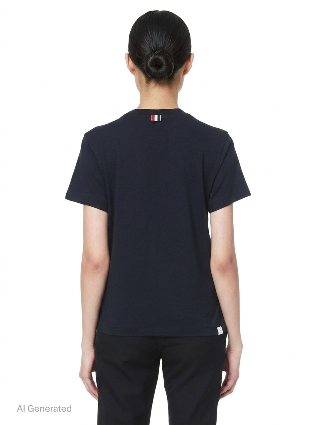 Jersey Relaxed Side Slit Tee | Thom Browne | Club21 - back