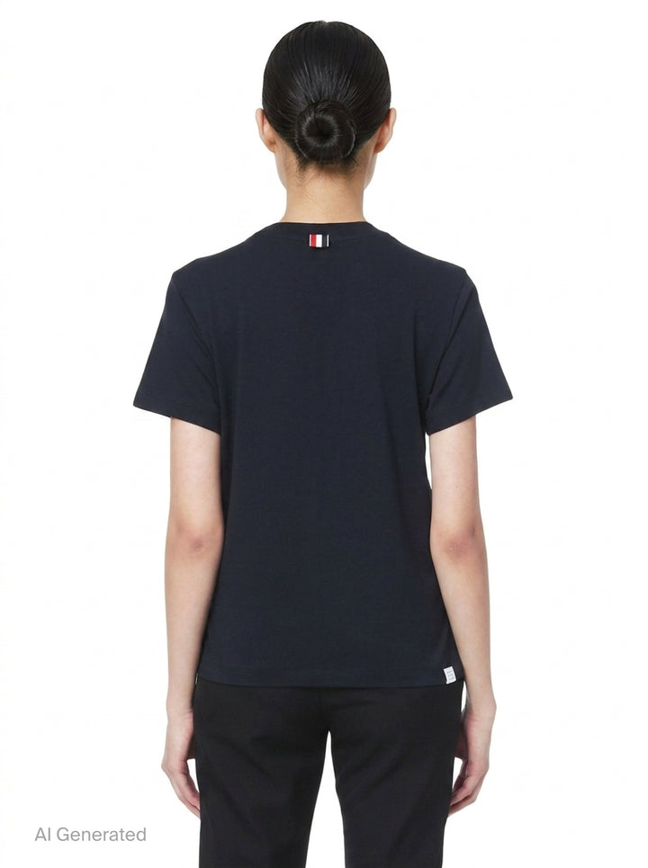 Jersey Relaxed Side Slit Tee | Thom Browne | Club21 - back
