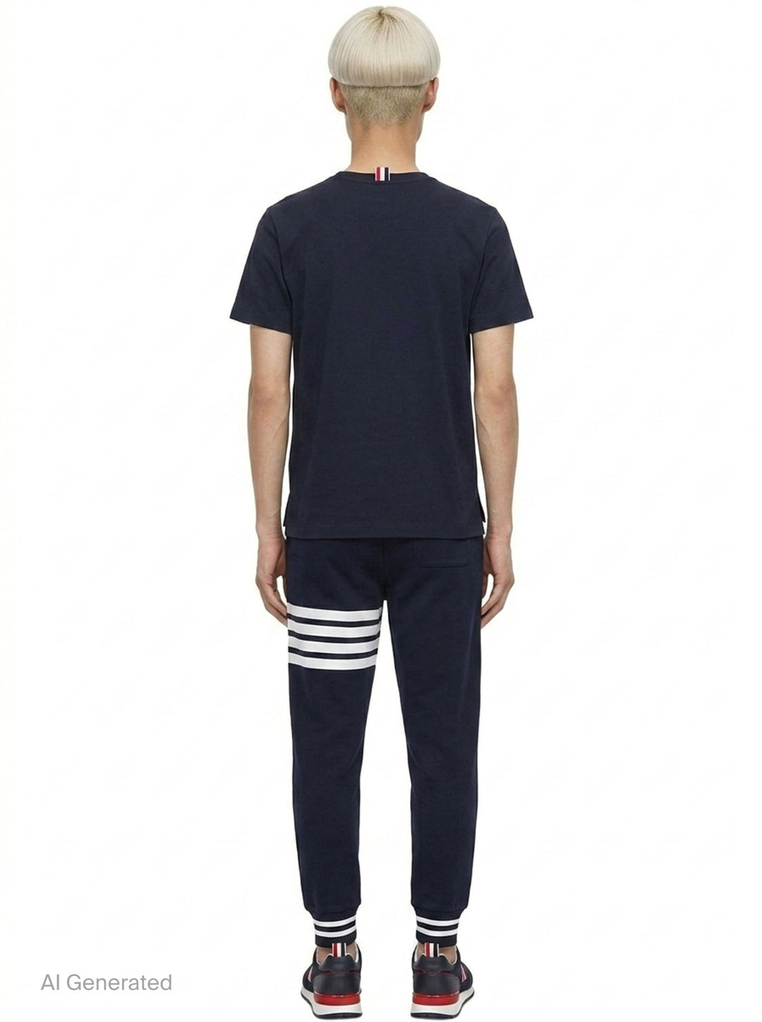 Jersey Relaxed Side Slit Tee | Thom Browne | Club21 - back