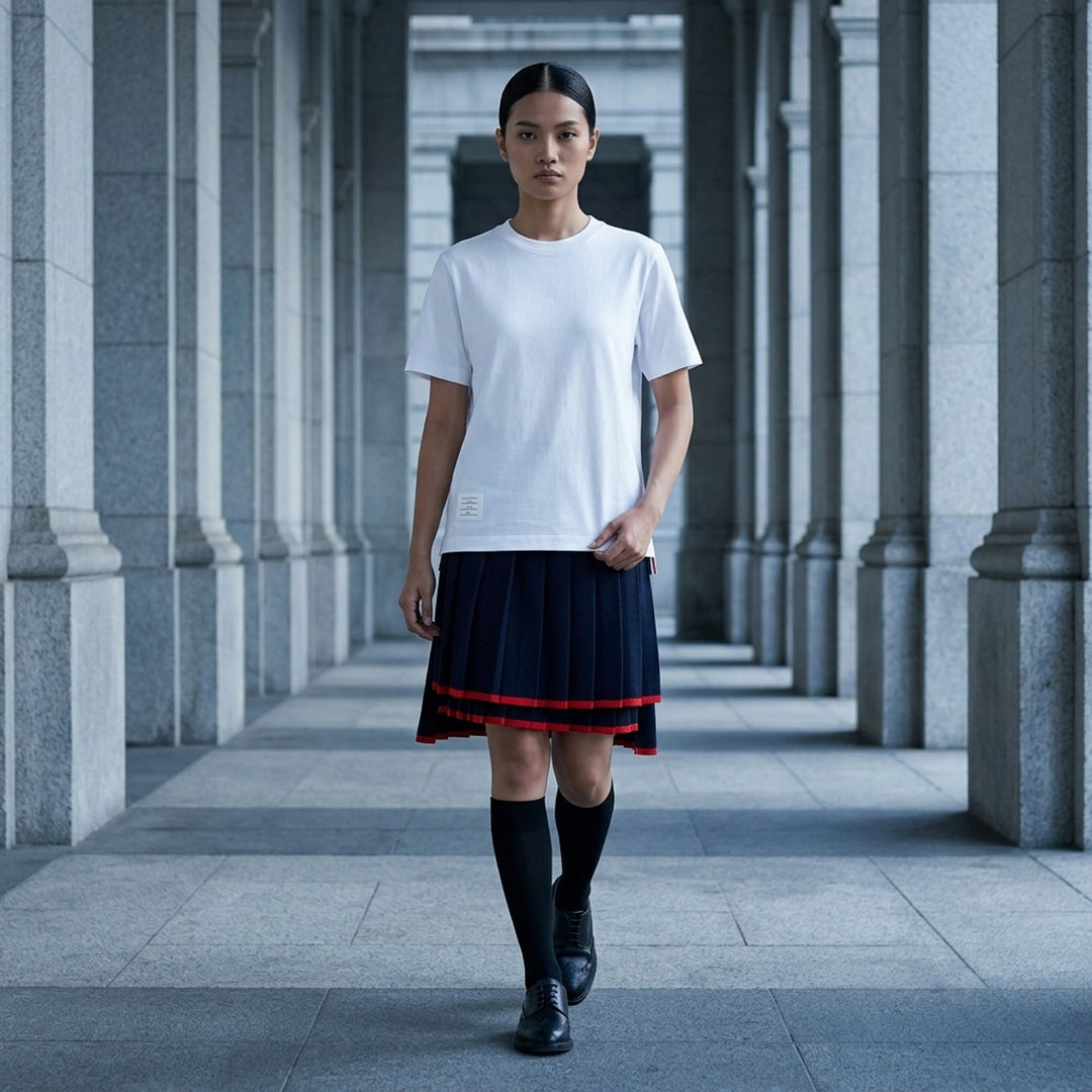 Jersey Relaxed Side Slit Tee | Thom Browne | Club21 - lifestyle