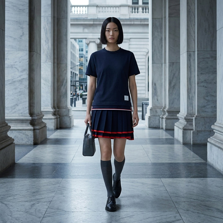 Jersey Relaxed Side Slit Tee | Thom Browne | Club21 - lifestyle
