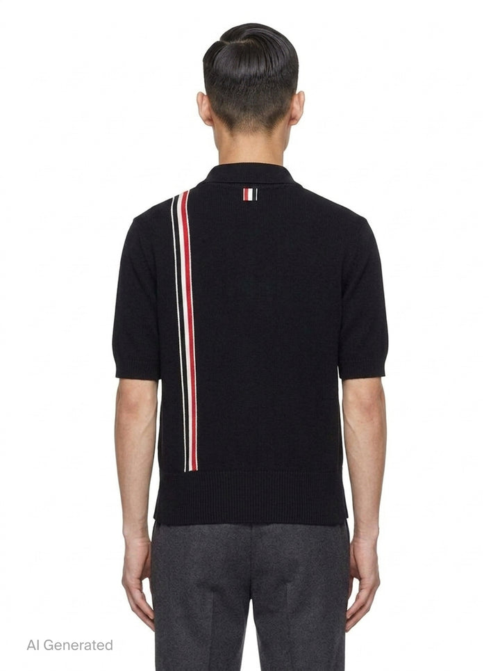 Jersey Stitch Relaxed Polo | Thom Browne | Club21 - back