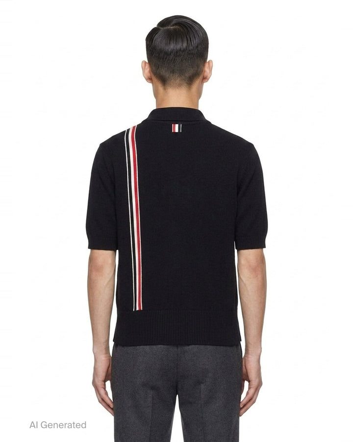 Jersey Stitch Relaxed Polo | Thom Browne | Club21 - back