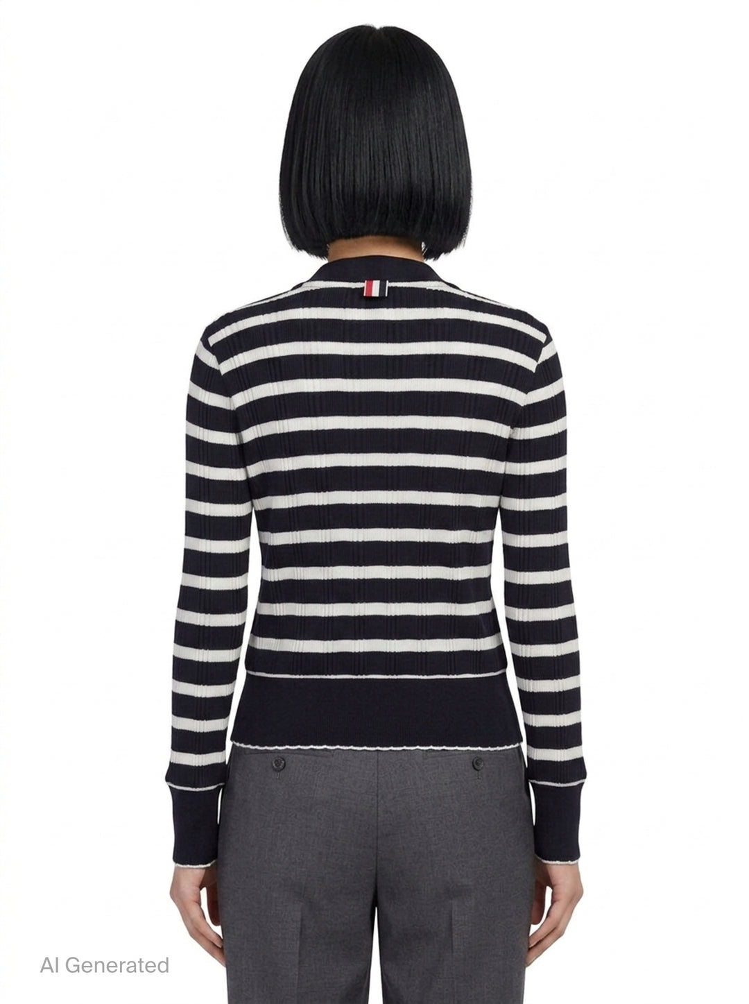 Long Sleeve Crew Neck Cardigan | Thom Browne | Club21 - back