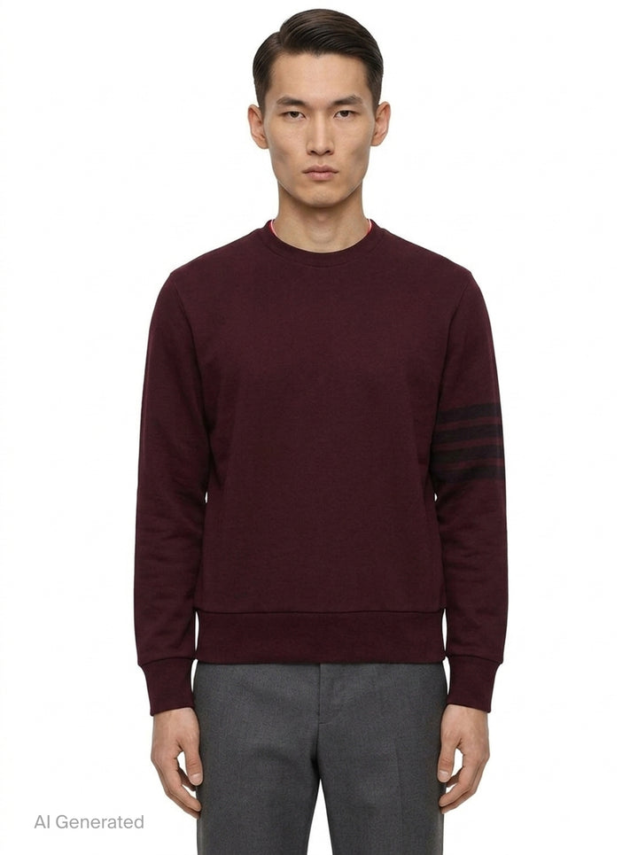 Long Sleeve Crewneck Sweatshirt | Thom Browne | Club21 - front