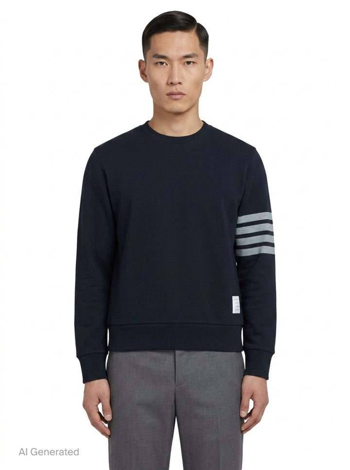 Long Sleeve Crewneck Sweatshirt | Thom Browne | Club21 - front