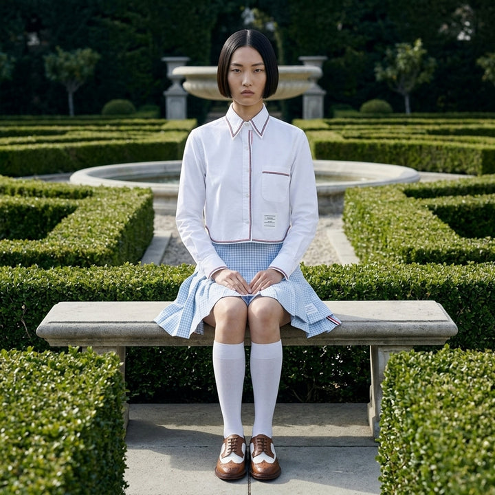 Long Sleeve Cropped Shirt | Thom Browne | Club21 - lifestyle