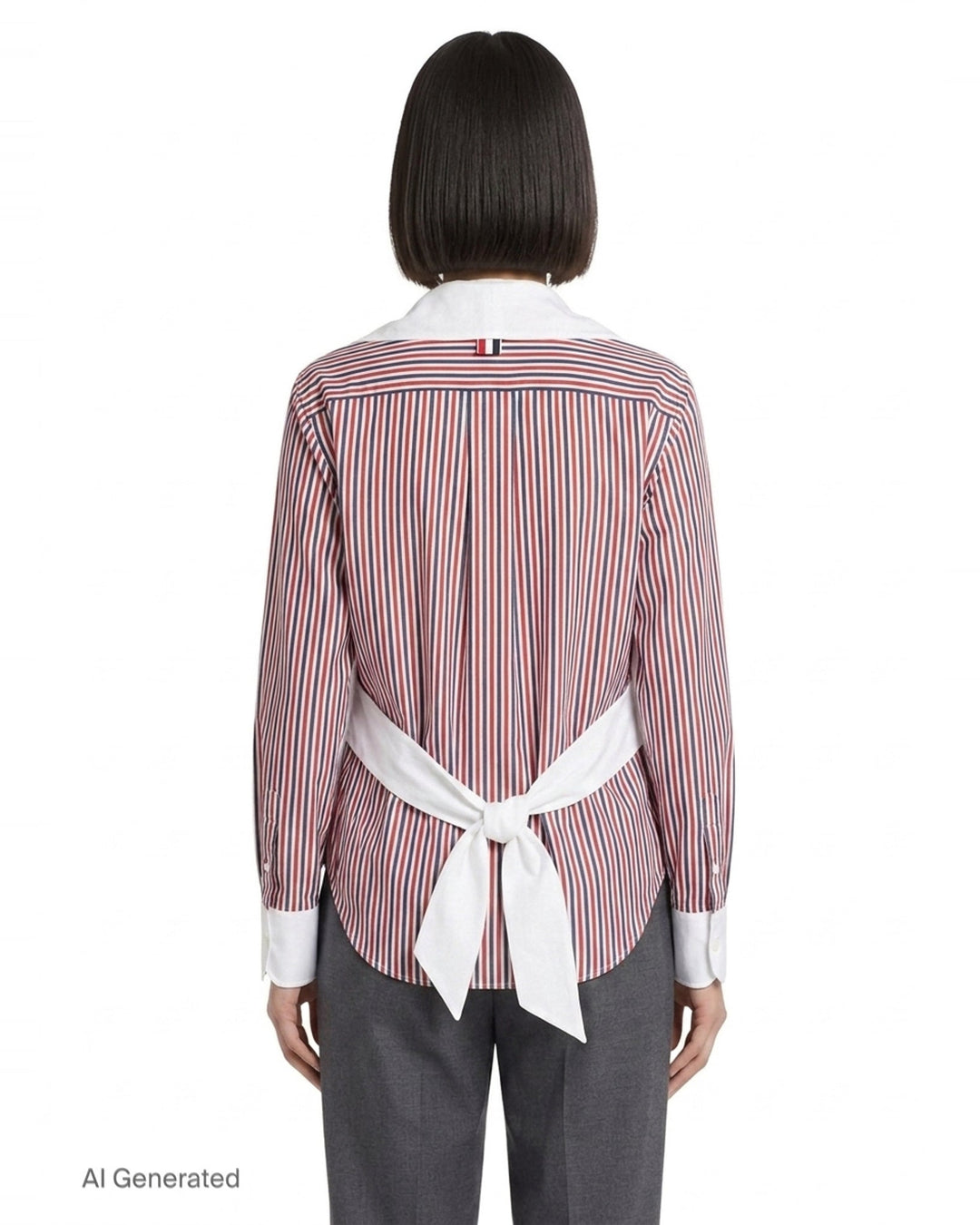Long Sleeve Detachable Collar Blouse | Thom Browne | Club21 - back