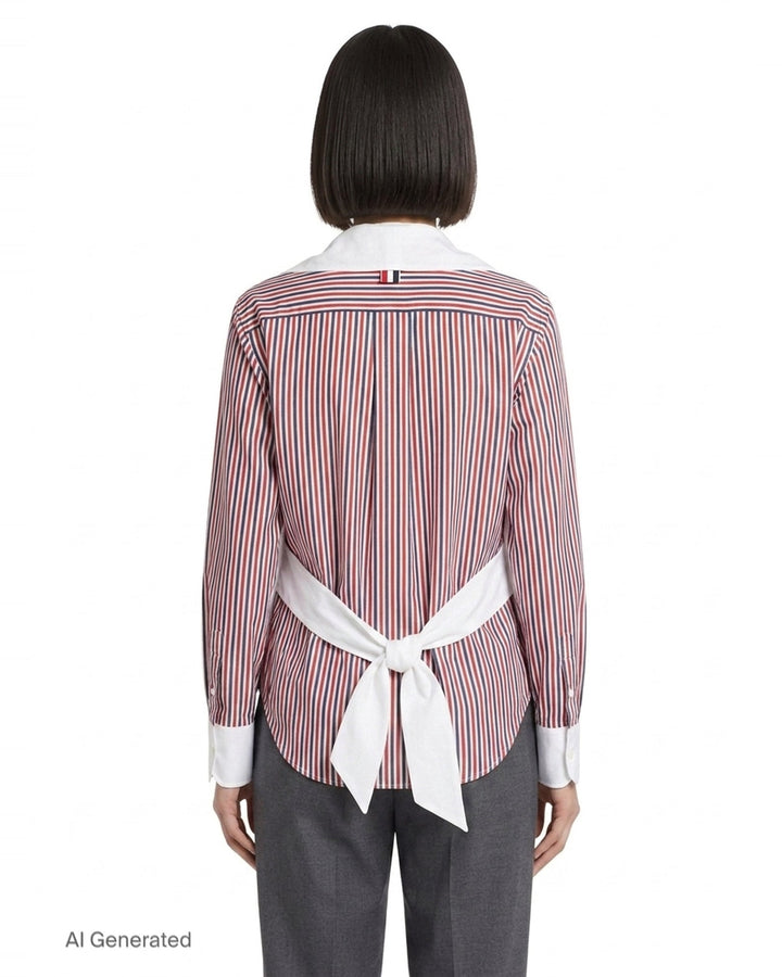 Long Sleeve Detachable Collar Blouse | Thom Browne | Club21 - back