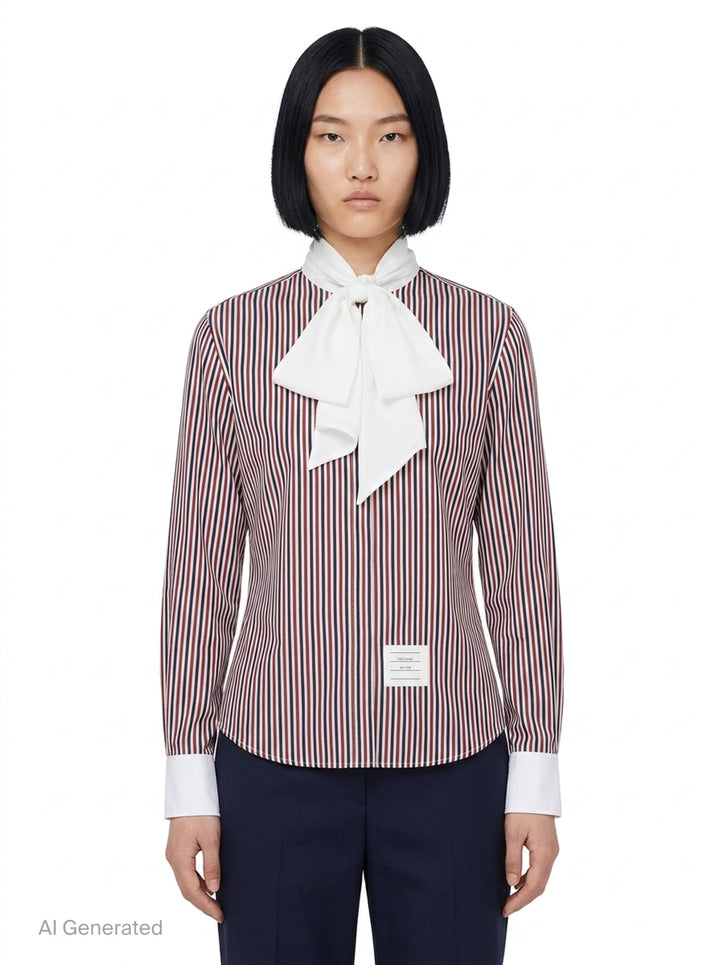 Long Sleeve Detachable Collar Shirt | Thom Browne | Club21 - front