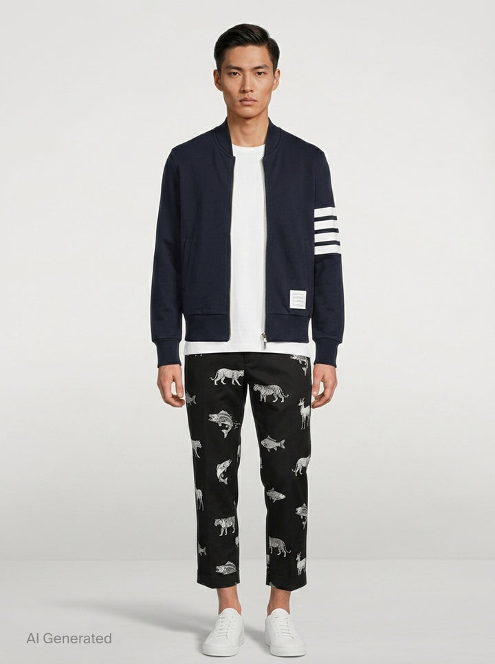 Loopback 4-Bar Bomber | Thom Browne | Club21 - front