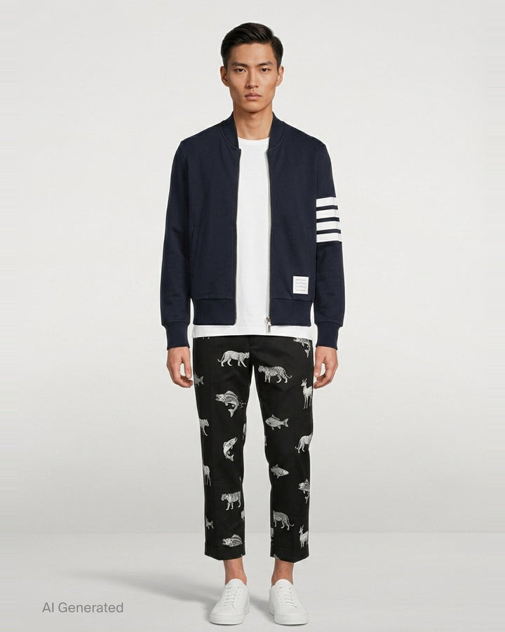 Loopback 4-Bar Bomber | Thom Browne | Club21 - front