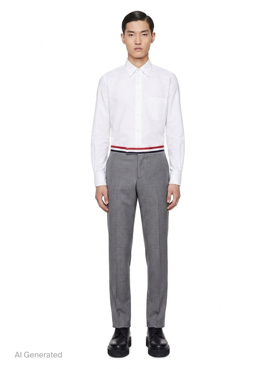 Low Rise Skinny Side Tab Trousers | Thom Browne | Club21 - front