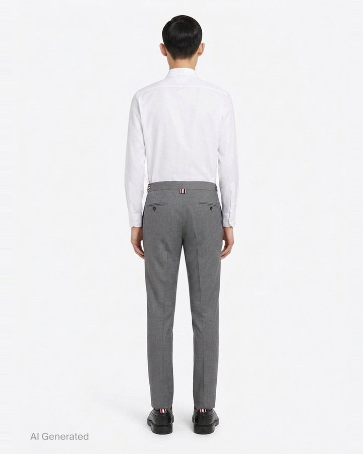 Low Rise Skinny Side Tab Trousers | Thom Browne | Club21 - back