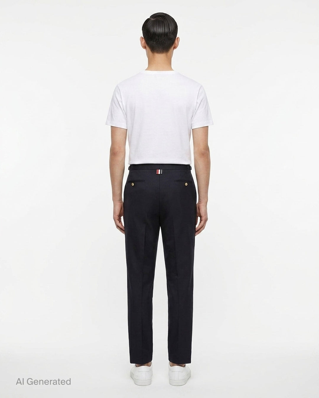Low Rise Skinny Side Tab Trousers | Thom Browne | Club21 - back