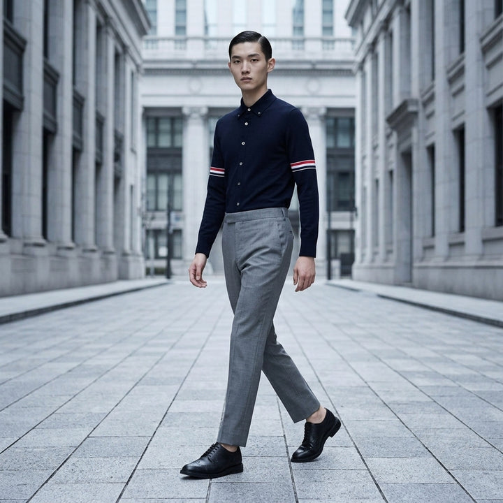 Low Rise Skinny Side Tab Trousers | Thom Browne | Club21 - lifestyle