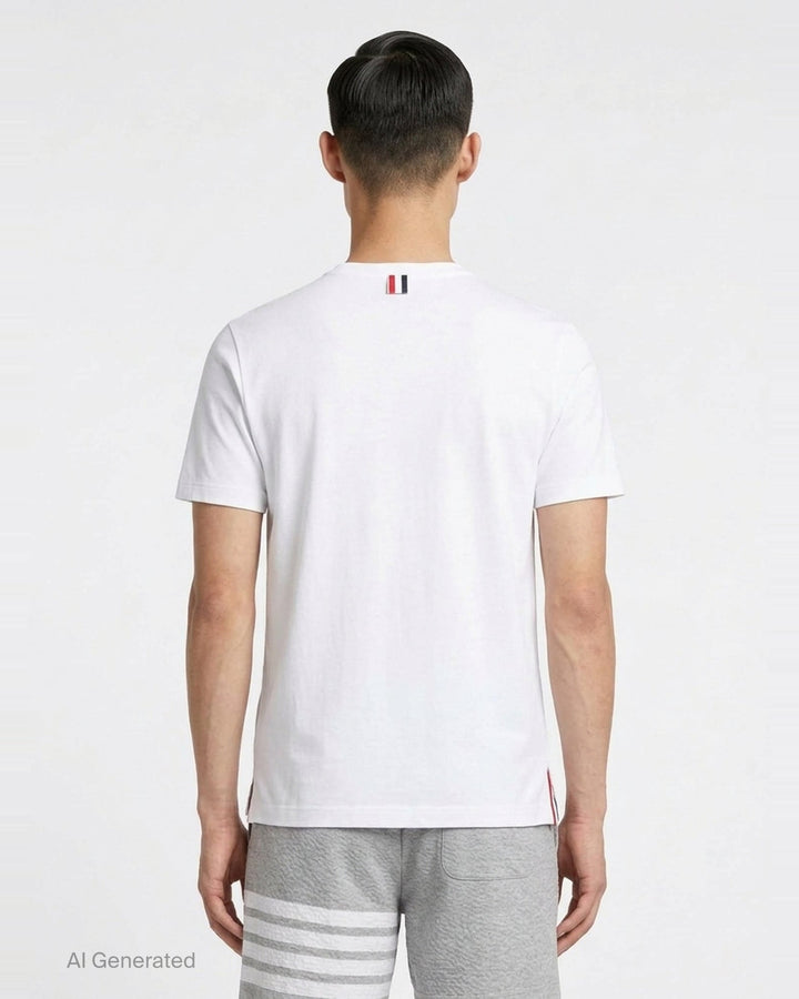 Medium Weight Diagonal Stripe Tee | Thom Browne | Club21 - back